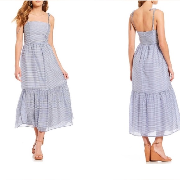 Gianni Bini Dresses & Skirts - Gianni Bini maxi/midi sundress blue & white stripe sz 0 coastal grand millennial